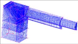 CFD Mesh containing a total of 140,000 elements